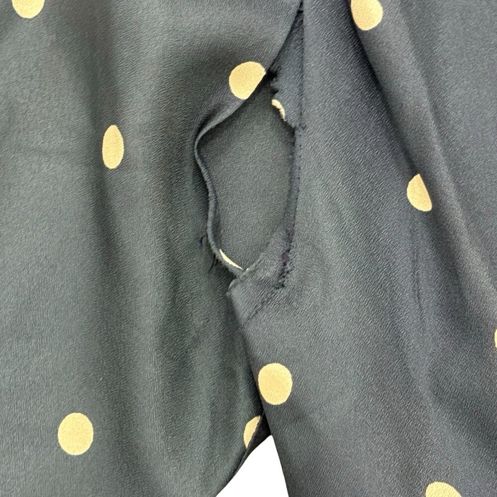 Vintage 1940s 1950s Polka Dot Full Skirt Dress Blue Button Front - Picture 6 of 11